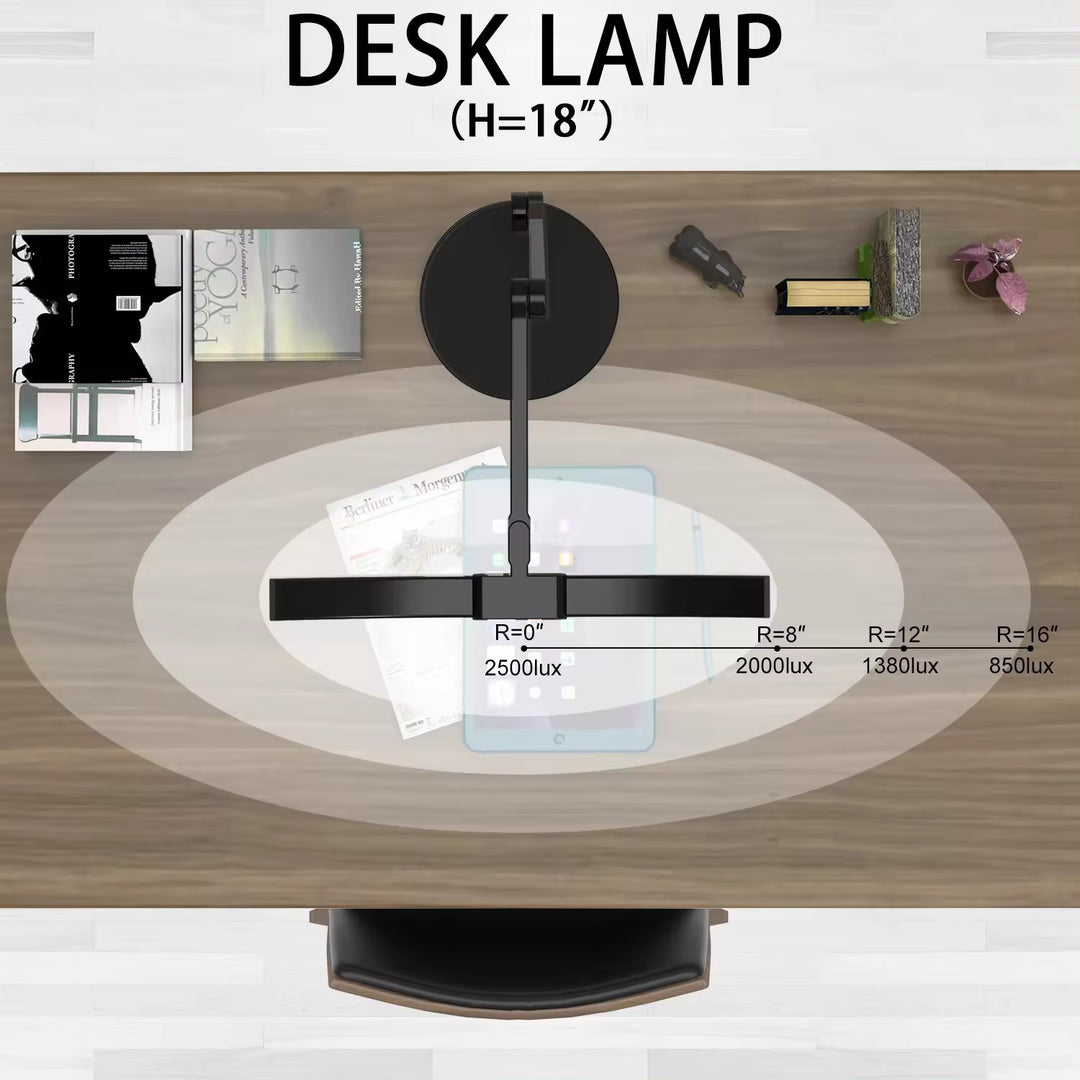 LED Desk Lamp Curved Light Bar Round Base